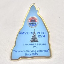 AMVETS Post 224 Chambersburg PA Pin Gold Tone Enamel USA Veteran - $9.95