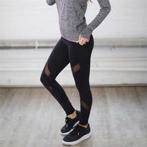 Black Mesh Patchwork Yoga Pants Leggins - £7.77 GBP+