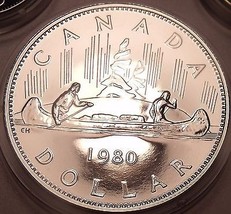 Proof Canada 1980 Voyageur Dollar~See Why Proofs Are Best Coins - £18.90 GBP