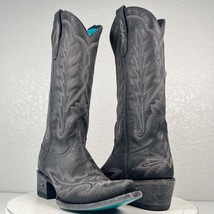NEW Lane LEXINGTON Black Leather Cowboy Boots Sz 5 Womens Western Wear Snip Toe - £185.97 GBP