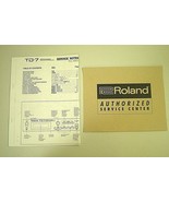ROLAND TD-7 Percussion Drum Sound Module SERVICE MANUAL With Circuit Sch... - £14.05 GBP