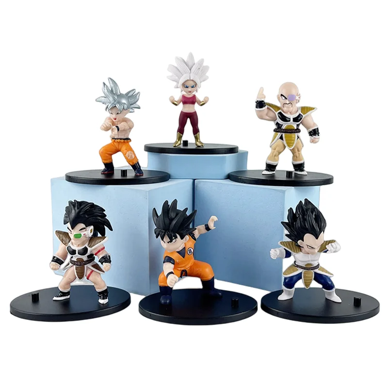 6pcs Dragon Ball Figures Q Version Broli Raditz Son Goku Anime Figures - £17.70 GBP