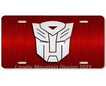Transformers Autobot Inspired Art on Red FLAT Aluminum Novelty License P... - £14.36 GBP