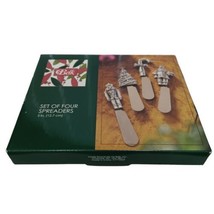 Belk Exclusive Silver Plated Set Of 4 Christmas Spreaders in Original Box - £10.85 GBP