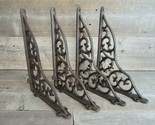 4 LARGE Shelf Braces Wall Brackets Cast Iron Brackets Vine Garden Corbel... - $44.99