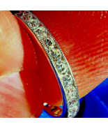 EARTH MINED DIAMOND Deco Wedding Band SOLID PLATINUM Eternity Anniversar... - $2,465.25