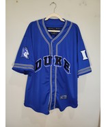 Vintage Duke Blue Devils Jersey Men XL Blue Black Baseball Type Colosseu... - $55.80 CAD