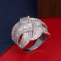 Twisted line Cubic zircon women big RingsNew Arrival Wedding &amp; engagement jewelr - £24.59 GBP