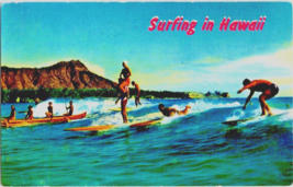 Postcard Sport of Kings Surfing at the Beach of Waikiki 5.5 x 3.5 ins. - £3.95 GBP
