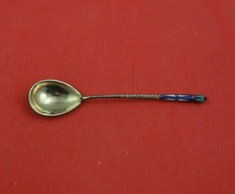 Russian Sterling Silver Sugar Spoon Vermeil Enameled 5 1/2&quot; Serving Heirloom - £162.03 GBP