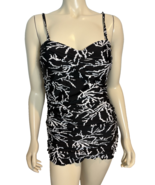 NWT Shore Shapes Black &amp; White Floral One Piece Swimsuit Size 12 - $58.64 CAD