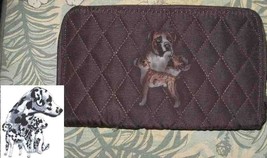 Belvah Quilted Fabric DALMATIAN Dog Breed Zip Around Brown Ladies Wallet - £10.97 GBP