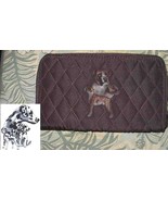 Belvah Quilted Fabric DALMATIAN Dog Breed Zip Around Brown Ladies Wallet - £10.96 GBP