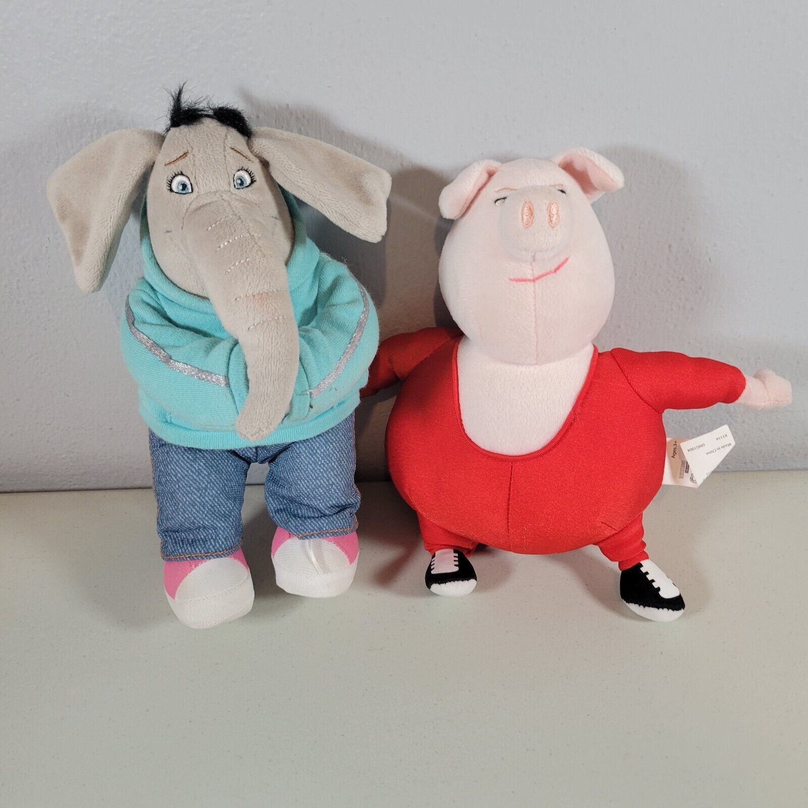 Sing Movie Elephant and Pig Plush Meena Beanie With Hoodie 9" Illumination 2000 - $13.64