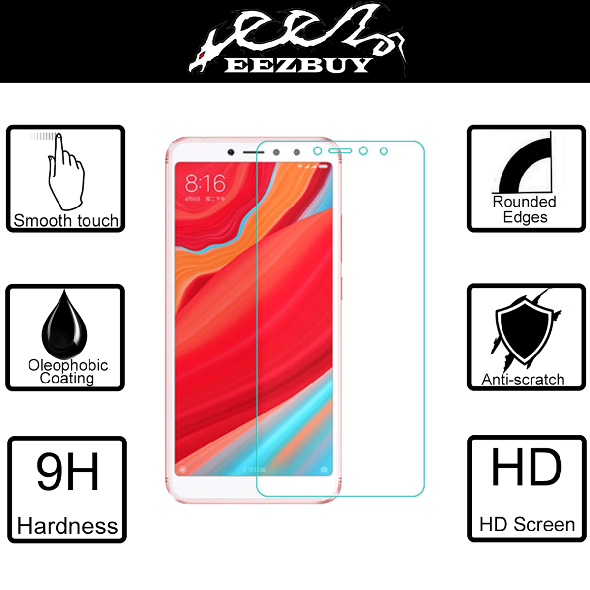 Primary image for Premium Tempered Glass Screen Protector Film Saver For Xiaomi Redmi S2 Redmi Y2
