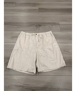 Oak Hill Mens Linen Blend Shorts 2XL Tan Oatmeal Chino Elastic Waist Tie - $470.24 MXN