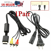 Audio AV RCA+AC Cable Power Supply Adapter Cord For Sony Playstation 1/2 PS2 FAT - $24.00