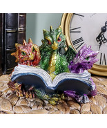 Ebros Metallic Three Bookworms Baby Dragons Reading Wyrmlings Figurine 3... - £17.22 GBP