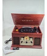 Victrola Quincy VTA-200B 6-in-1 Bluetooth Record Player Turntable Mahogany - $117.81