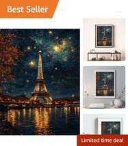 5D Diamond Painting Kit - Eiffel Tower Landscape for Adults, 12x16 inch ... - $14.80