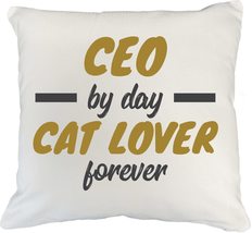 Make Your Mark Design CEO Cat Lover Quotes White Pillow Cover for Boss &amp;... - $24.74+