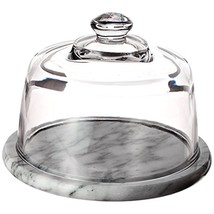 Norpro Glass Cheese Dome with Marble Base , Off-White - £69.85 GBP