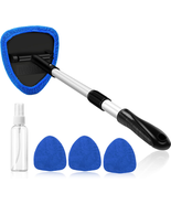 Windshield Cleaner Tool with 4 Reusable and Washable Microfiber Pads  - £19.06 GBP