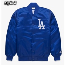 Los Angeles Dodgers Satin Bomber Varsity Jacket Royal Blue  - $140.00+