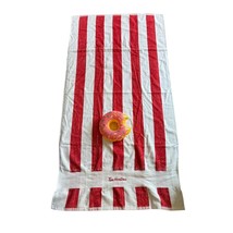 Tim Hortons Large Beach Pool Bath Towel With Inflatable Drink Holder Don... - $22.76