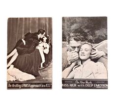Vintage Postcard Couple Kissing Lot of 2 Black and White Lovers Made in ... - $7.92