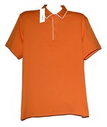Pure Navy Orange White Trim Men&#39;s Polo Shirt Cotton Size XL - £29.34 GBP