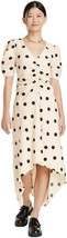 A New Day Women&#39;s Beige Polka Dot Crepe Short Sleeve Midi Dress - Size: S - $16.46