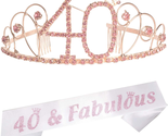 40Th Birthday Sash and Tiara for Women - Fabulous Glitter Sash + Basic R... - $23.85