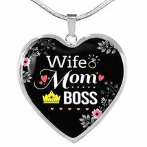 Express Your Love Gifts Wife. Mom. Boss Heart Pendant Necklace - £34.99 GBP