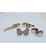 VTG Tie Tack Cuff links lot**Native Motif**Mother Pearl spring clip**Swo... - $564.52 MXN