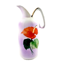 Ucago Ceramics Japan Pitcher Purple with Hand Painted Orange Calla Lily - £19.77 GBP