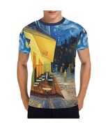 The Cafe with Starry Night Van Gogh Men&#39;s All Over Print T-shirt (USA Size) - £21.34 GBP