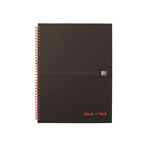 Oxford Black n&#39; Red A4+ Matt Black Wirebound Hardback Notebook, Ruled wi... - $47.00