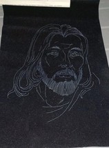 * TRI CHEM 7055 Jesus Embroidery Picture TRICHEM 12x18&quot; Black Velveteen - $15.00