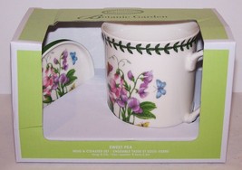 Beautiful Portmeirion Botanic Garden Sweet Pea Mug &amp; Coaster Gift Set In Box - £13.69 GBP