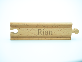 Personalised Birthday Gift for Rían, Wooden Train Track Engraved with Hi... - £7.50 GBP