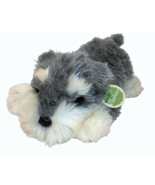 Aurora Natures Babies Schnauzer Puppy Dog Plush Grey Silver White TAG 10&quot; - $34.23 CAD