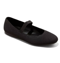 A New Day Women&#39;s Black Shiloh Knit Mary Jane Ballet Flats 6.5 10 NWT - $9.99