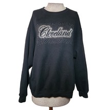 Black Rhinestone Cleveland Sweatshirt Size Large  - £19.67 GBP