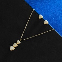 Hadiyana Fashion Love Bride AAA Zircon Shiny Jewelry Sets For Women Necklace / E - £17.01 GBP