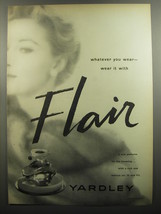 1952 Yardley Flair Perfume Advertisement - Wear it with Flair - $18.49