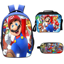 WM Super Mario Backpack Lunch Box Pencil Case Outdoor School Package A - £43.09 GBP
