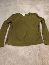 Women’s Sweatshirt Size L Green Color Pullover Long Sleeve Crewneck Sweater - $14.89