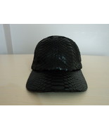 Black Genuine Python Snake Skin Leather Baseball Hat Cap Adjustable Snak... - £176.93 GBP