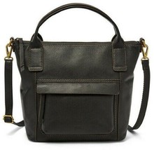 Fossil Aida Satchel Black Leather Crossbody Bag SHB2098001 NWT $198 Retail FS - £85.45 GBP